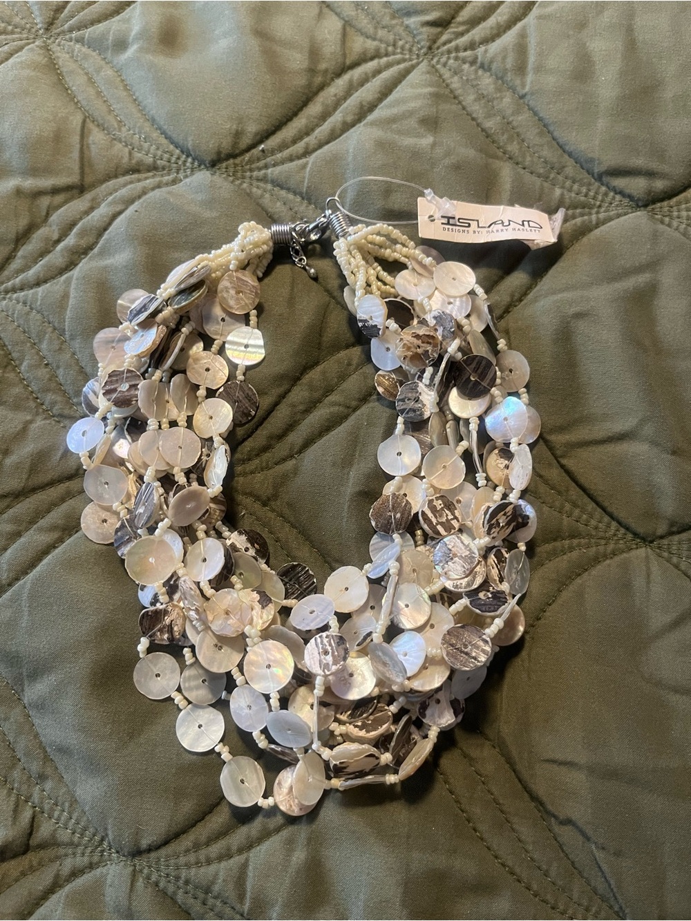 Harry Haslett Multistrand Mother-of-Pearl Necklace - Cream/White
